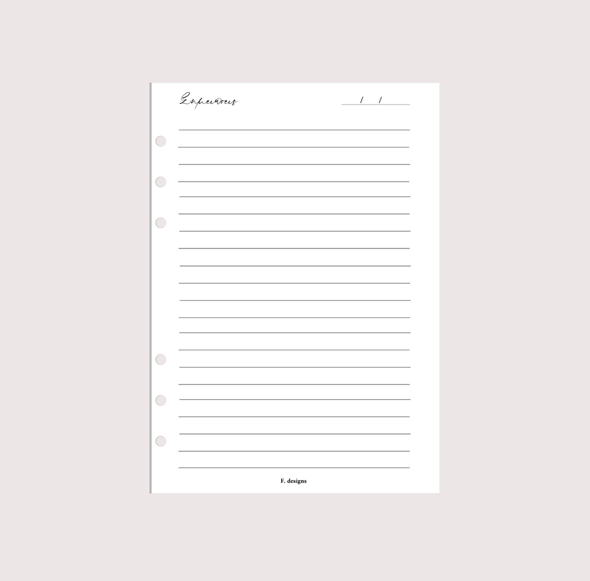 Planner Inserts - Notes